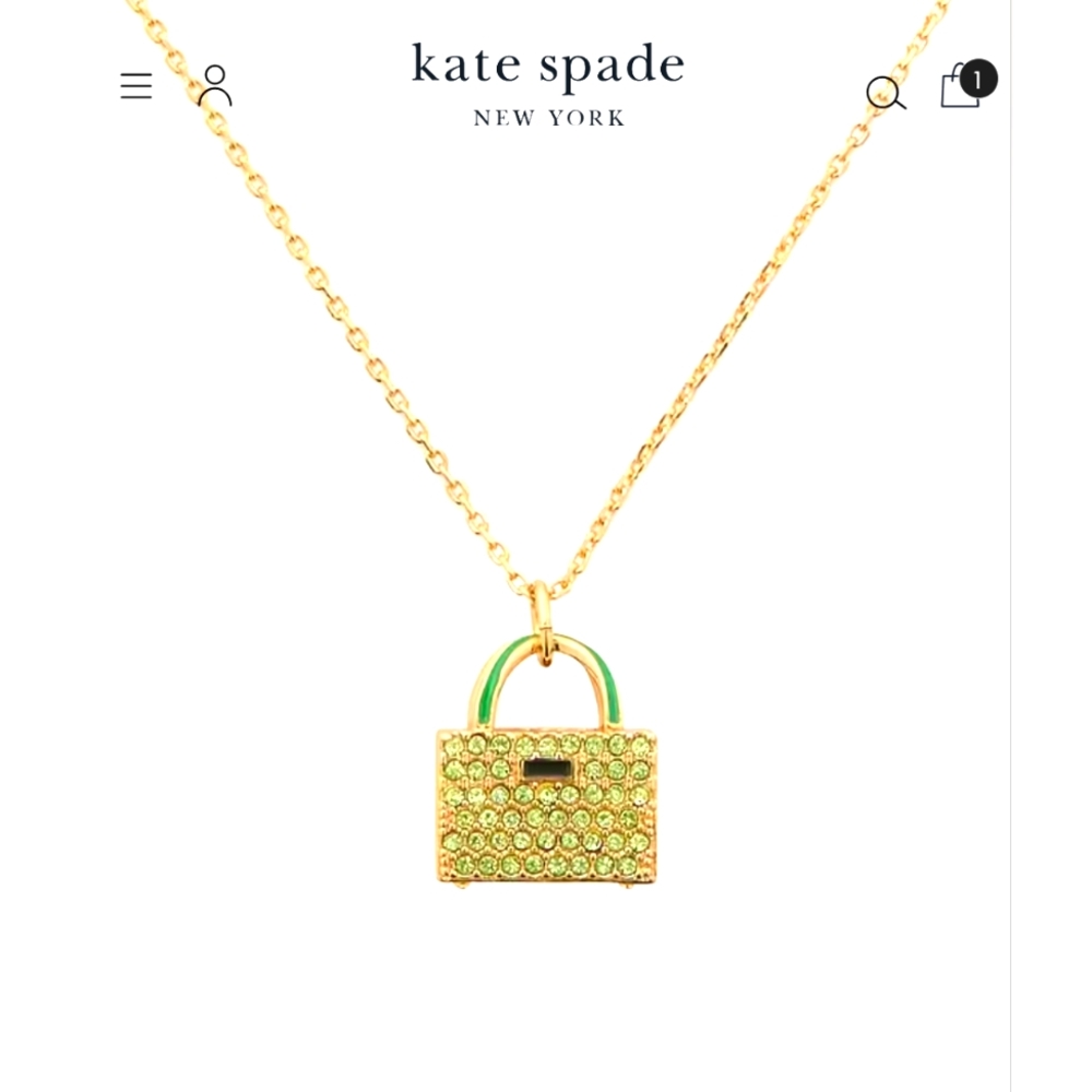 NWT Kate Spade Sweet Treasures Mini Purse Pendant Necklace 💚👜